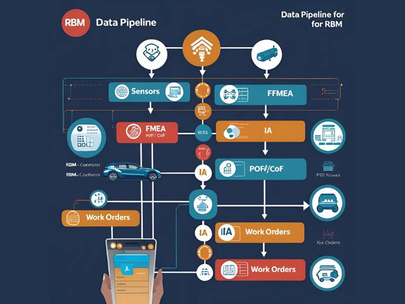 Pipeline de dados para RBM: sensores → FMEA → POF×COF → IA → ordens de serviço